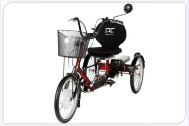 Vista frontolateral del triciclo. . Acceso a la galería. Abre nueva ventana