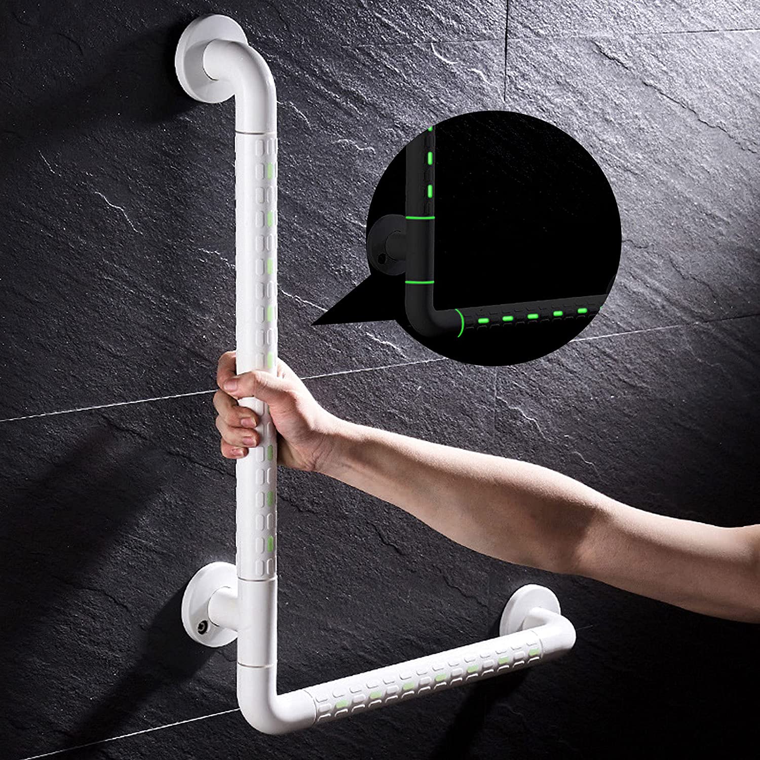 Asidero fijado a la pared formando ángulo recto.. Acceso a la galería. Abre nueva ventana