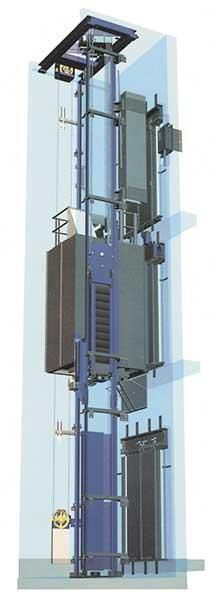 Esquema de ascensor con foso reducido y sin cuarto de máquinas.. Acceso a la galería. Abre nueva ventana